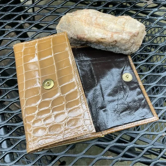 Quality Tan & Gold Alligator Nice Feel Skin Texture Wallet! - Picture 6 of 16